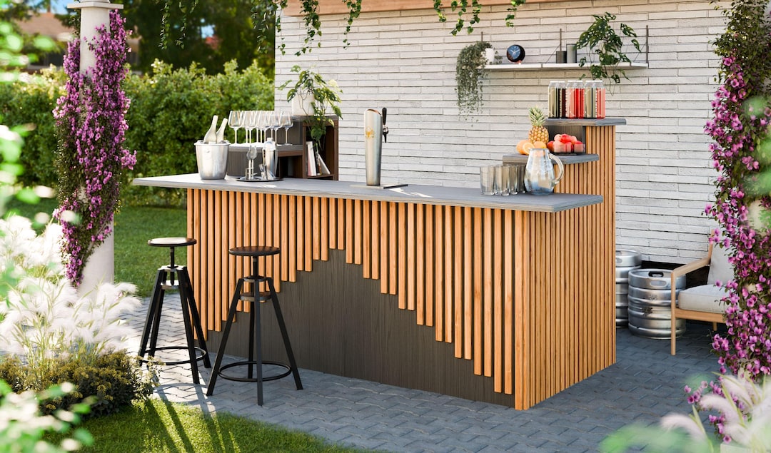 Modern Outdoor Bar Plans: DIY Garden Bar (4x8) (PDF) - Etsy
