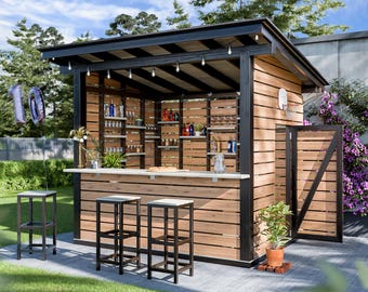DIY Modern Outdoor Bar Plans Digital PDF Download