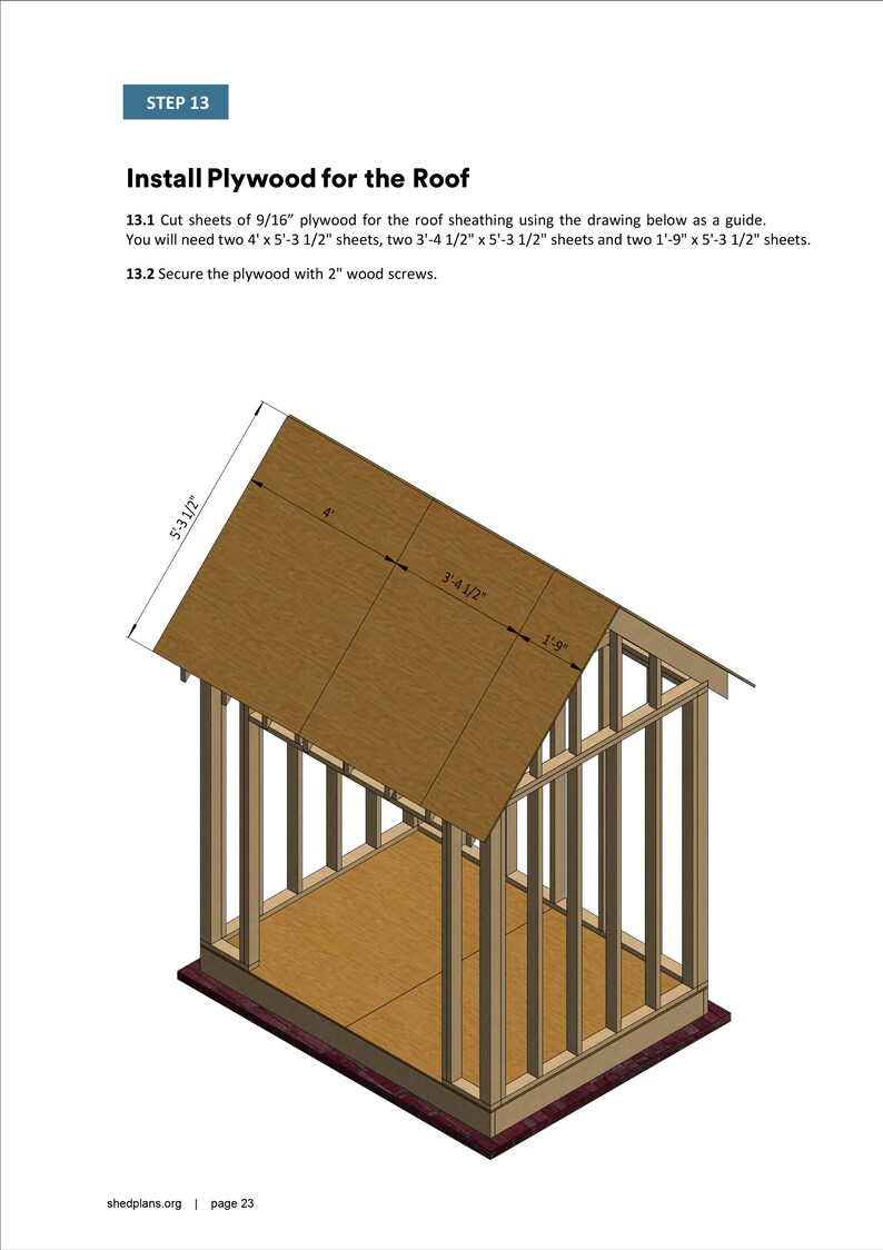 6x8 Shed Plans DIY Gable Bike Shed PDF Etsy