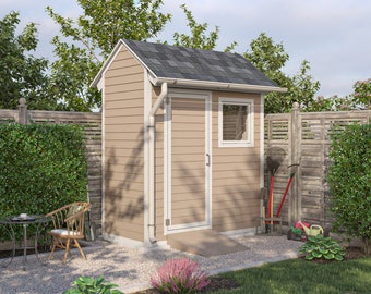 4x8 DIY Gable Storage Shed Plans PDF