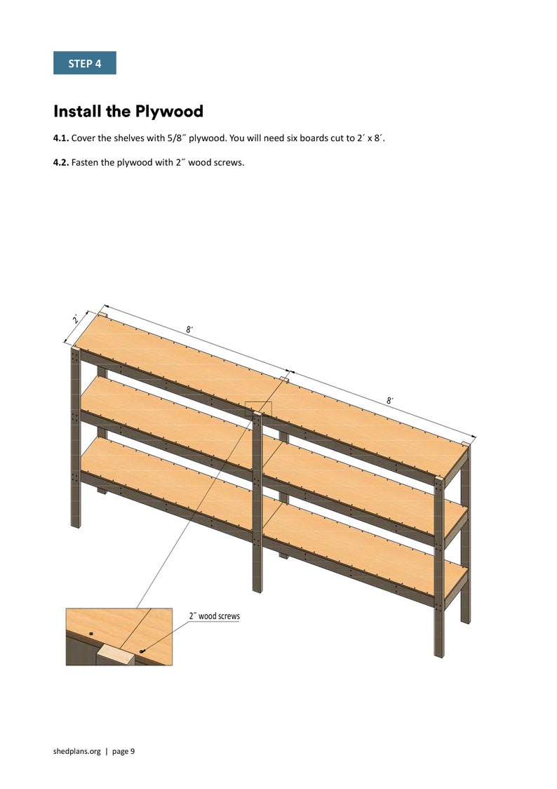 2x16 Twobay Garage Storage Shelves Plans PDF Etsy