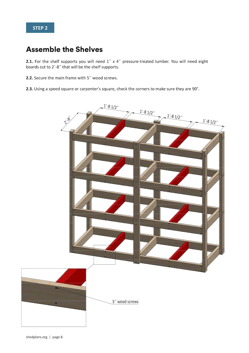 3x8 Movable Garage Shelves Plans PDF Etsy