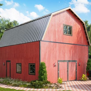 24x30 Pole Barn Plans with Loft - Workshop & Equipment Storage