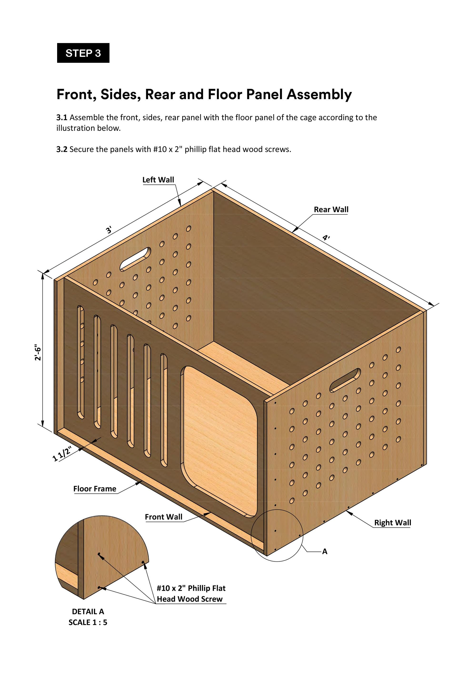 Large Wooden Dog Crate Plans With Sliding Door (PDF Download) - Etsy