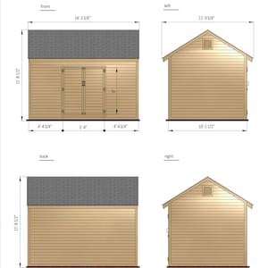 10x14 wooden gable storage shed dimensions