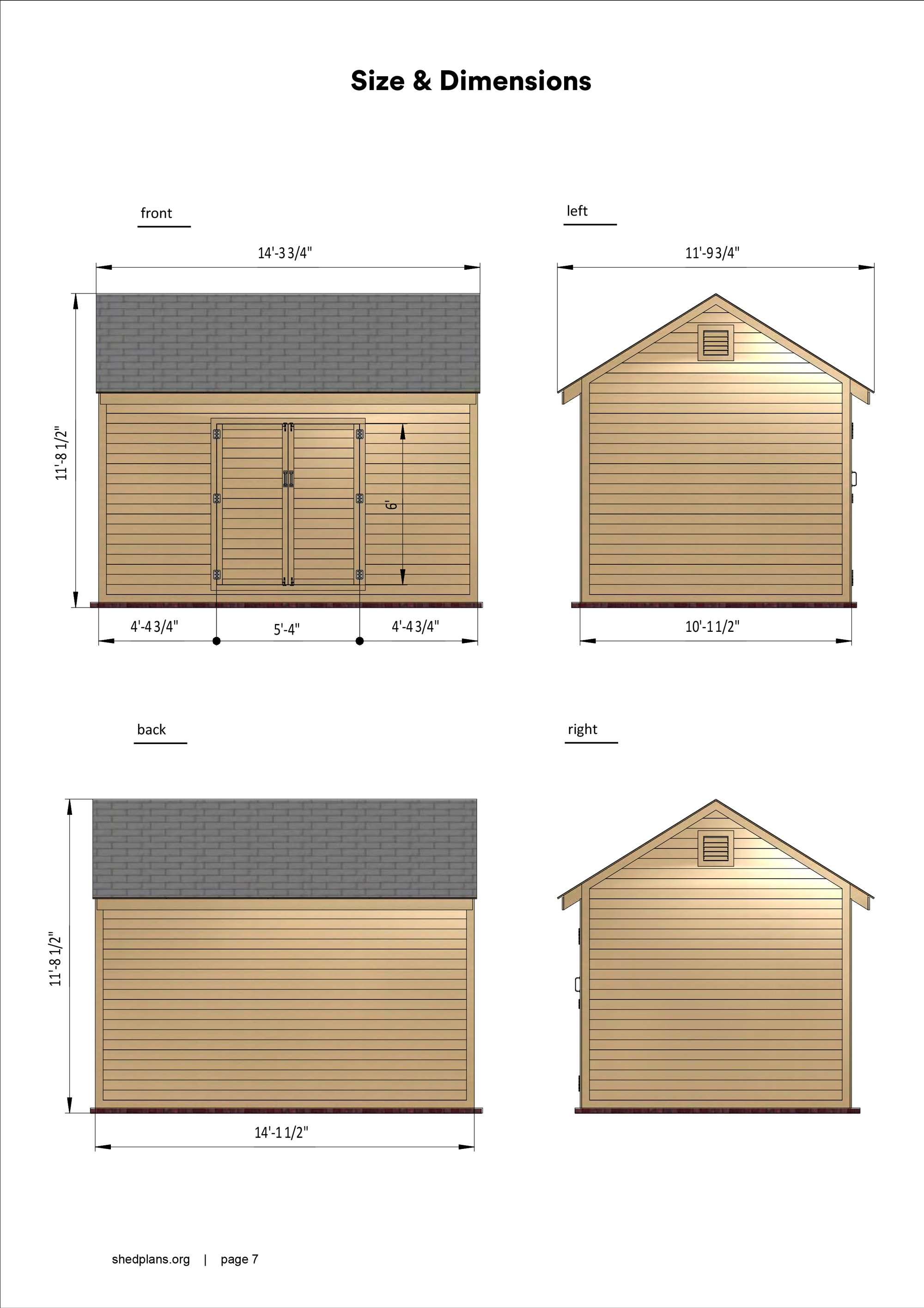 Shed Plans 10x14 DIY Gable Storage Shed PDF - Etsy