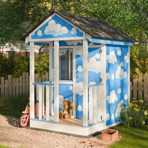 DIY Wooden Outdoor Playhouse Plans PDF