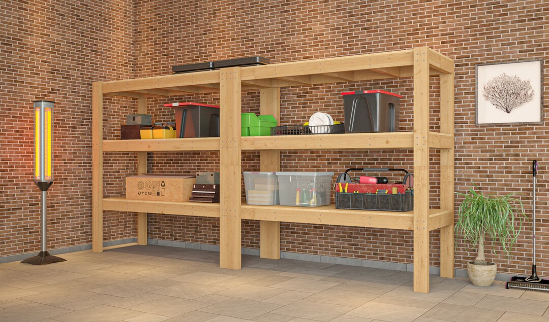 12x2 3tier Garage Shelving Unit Plans PDF Etsy