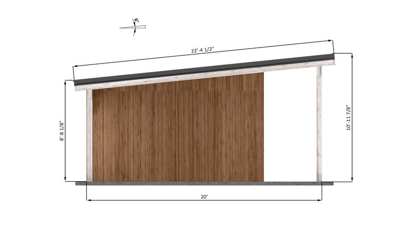 20x30 modern carport with storage left side dimensions