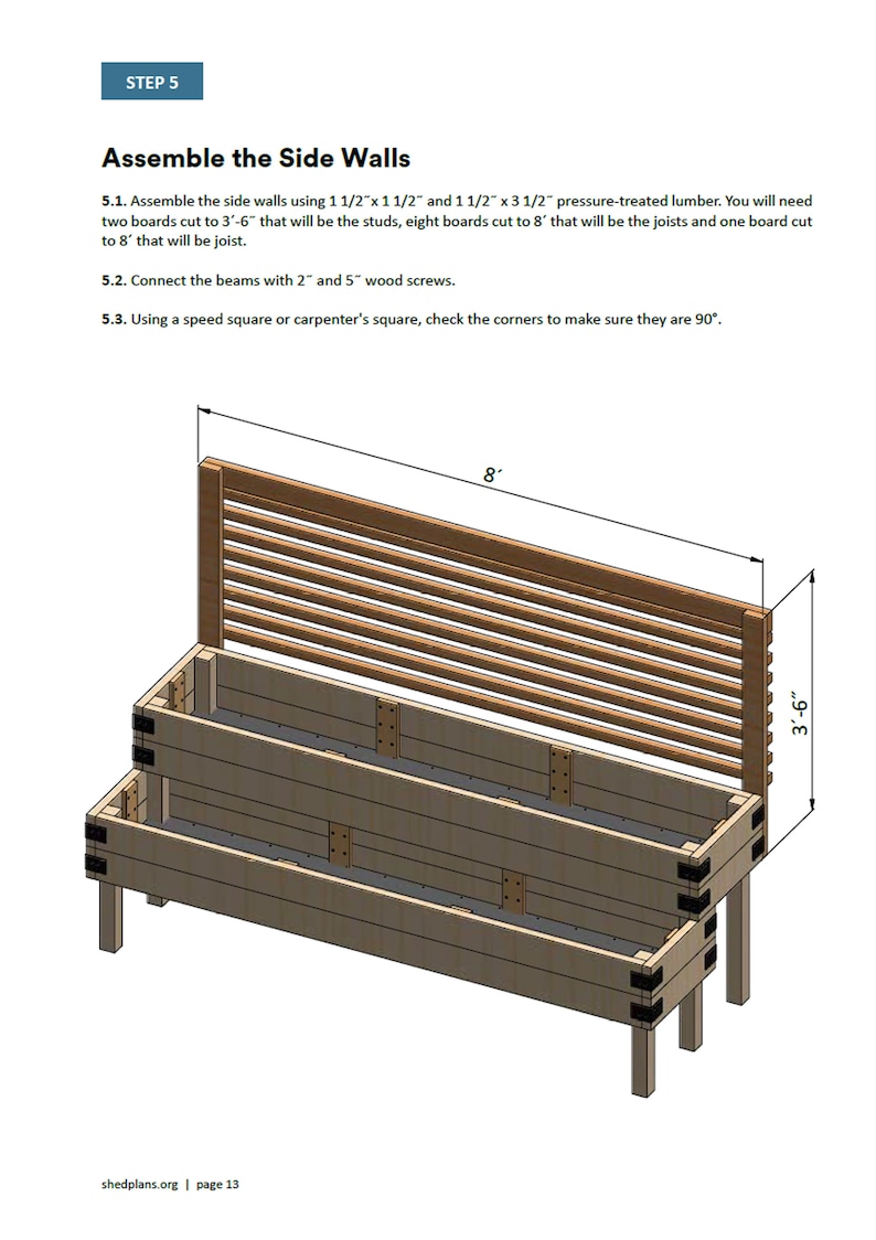 2 tier raised garden bed side wall installation