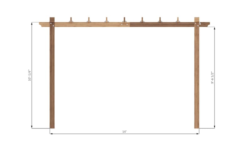 12x16 canopy pergola front side dimensions