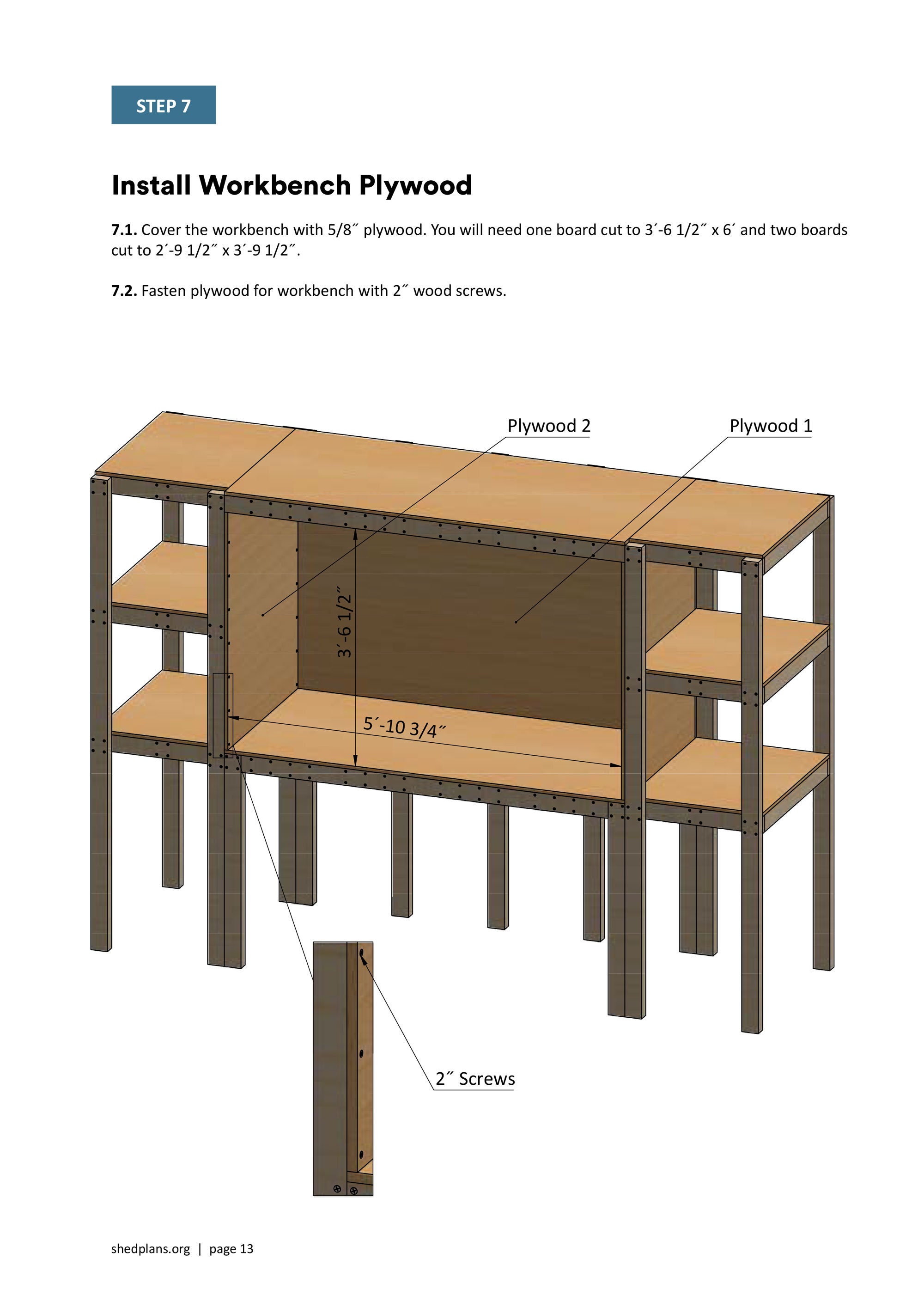 3x10 Garage Workbench With Shelves Plans PDF Etsy
