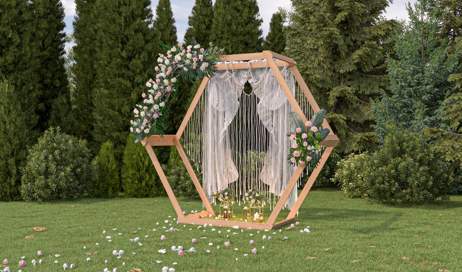 Elegant Hexagon Wedding Arch Decorations for Unforgettable Celebrations