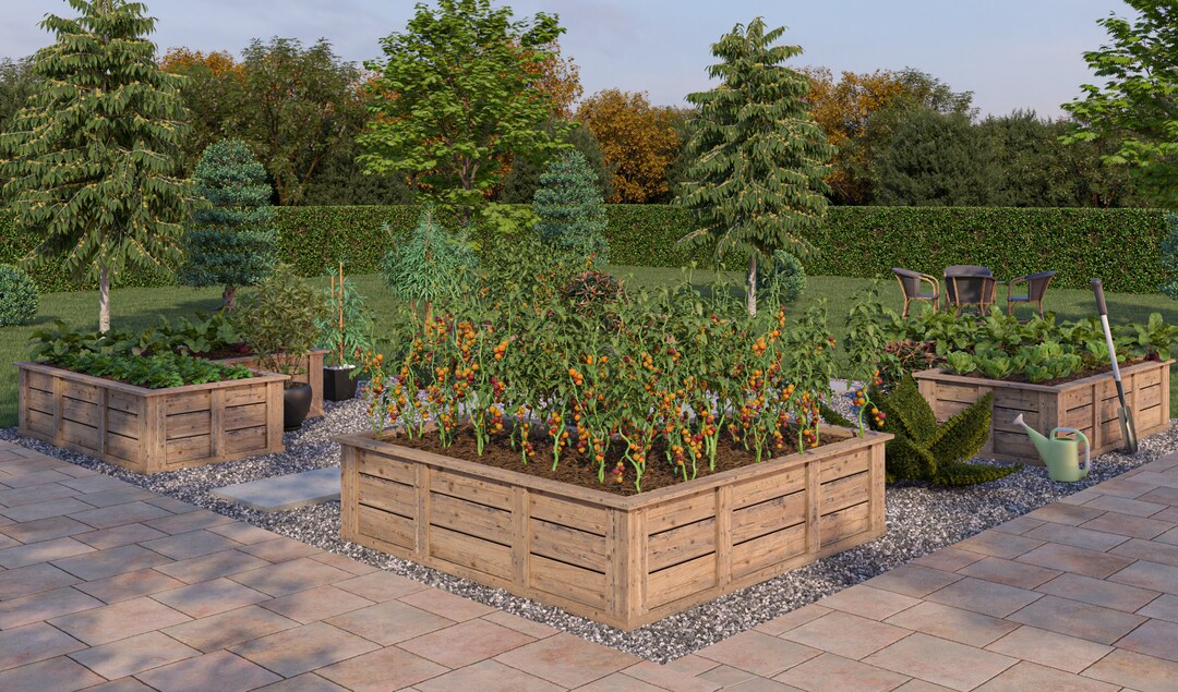 Lshaped Raise Garden Bed Plans PDF Etsy