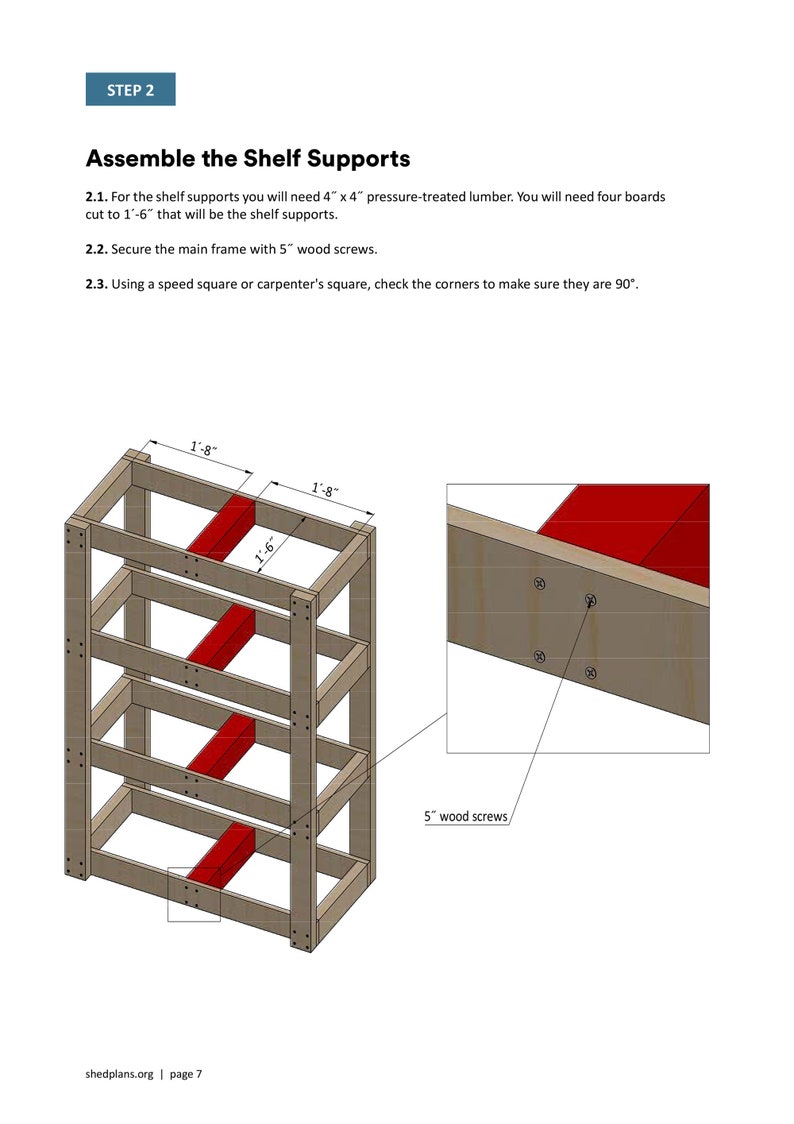 2x4 Movable Garage Shelves Plans PDF Etsy