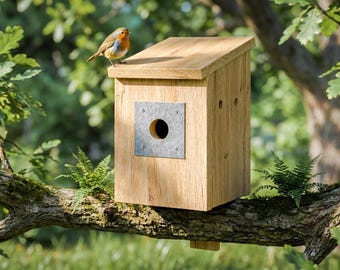 シンプルな鳥小屋の設計図、DIY木製巣箱