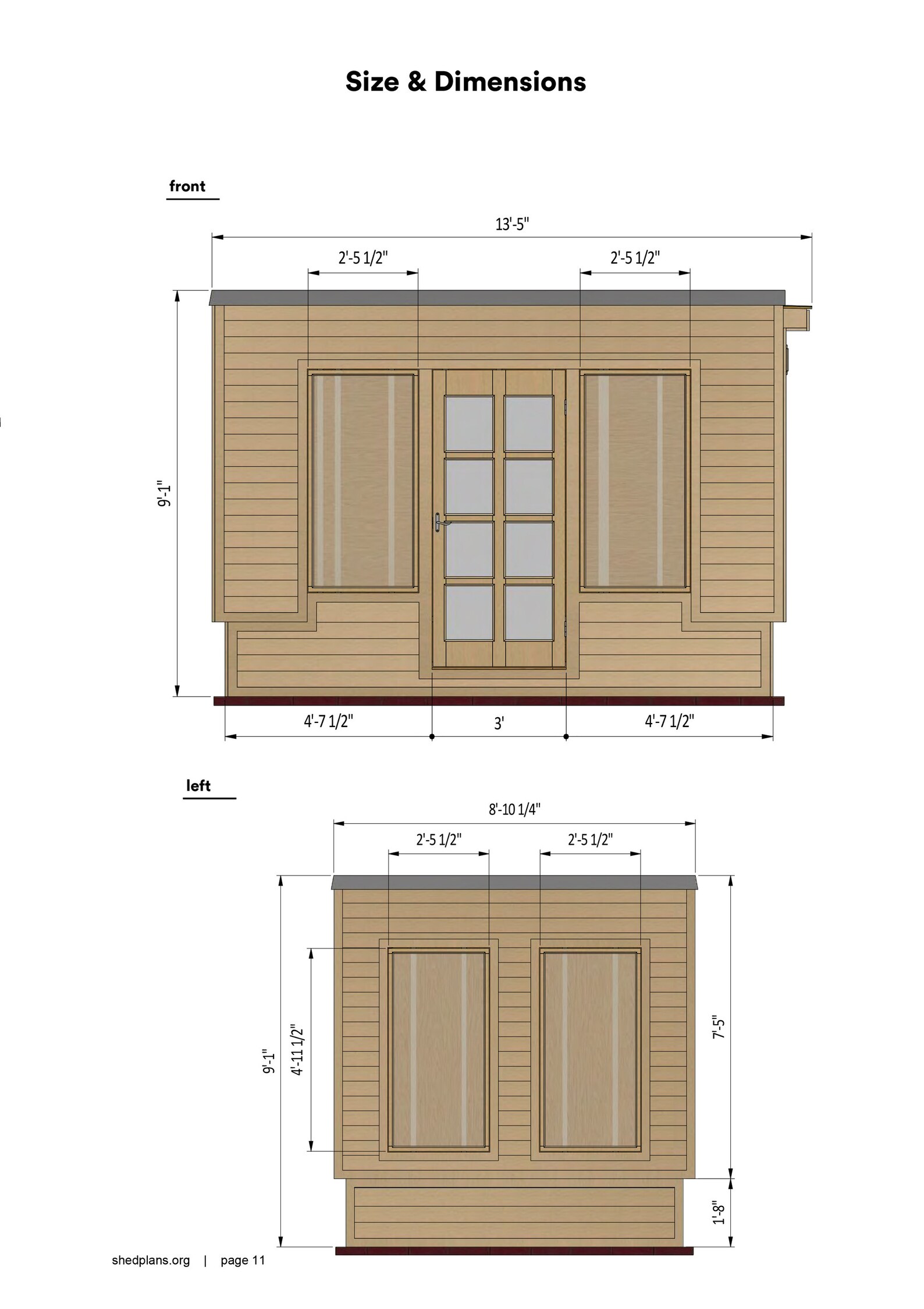 8x12 Shed Plans Lean to Office Shed PDF - Etsy