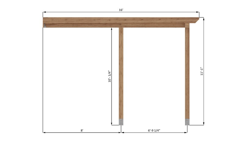 16x16 Attached To House Pergola Plans