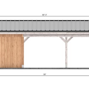20x30 modern carport with storage back side dimensions