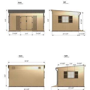 12x16 lean to garden shed dimensions