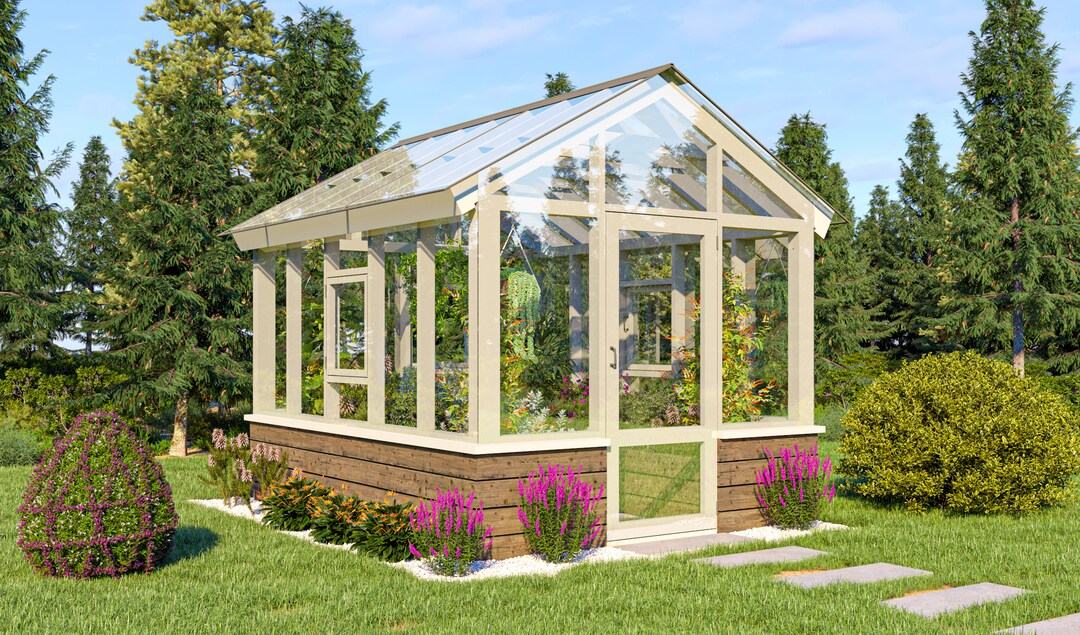 8x10 DIY Greenhouse Plan With Raised Garden Beds Etsy UK