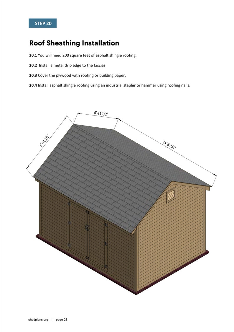 10x14 wooden gable storage shed roof sheathing