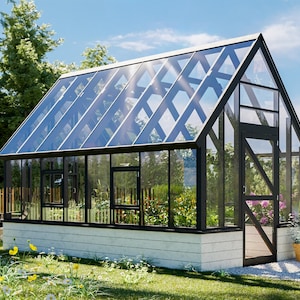 Large Greenhouse Plans 10x16 With Acryl Cover & Raised Beds