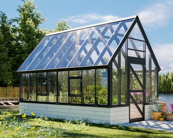 Large Greenhouse Plans 10x16 With Acryl Cover & Raised Beds