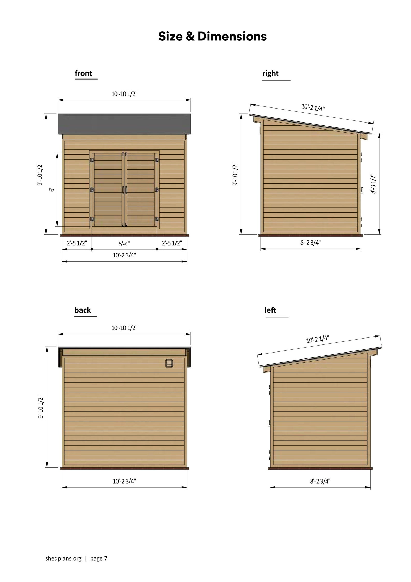 Shed Plans 8x10 DIY Lean to Storage Shed - Etsy