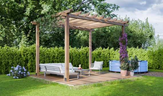 Canopy Pergola Plans PDF - 12x16 DIY Outdoor Garden Shade Blueprint
