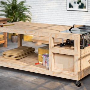 Movable Table Saw Workbench Plans – Digital PDF Download