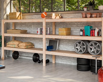 2x16 Two-bay Garage Storage Shelves Plans (PDF)