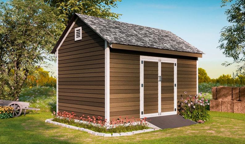 10x14 wooden gable storage shed