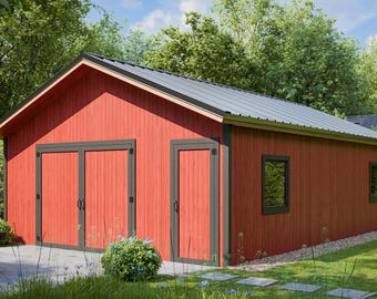 20x30 大型ガレージ小屋の設計図