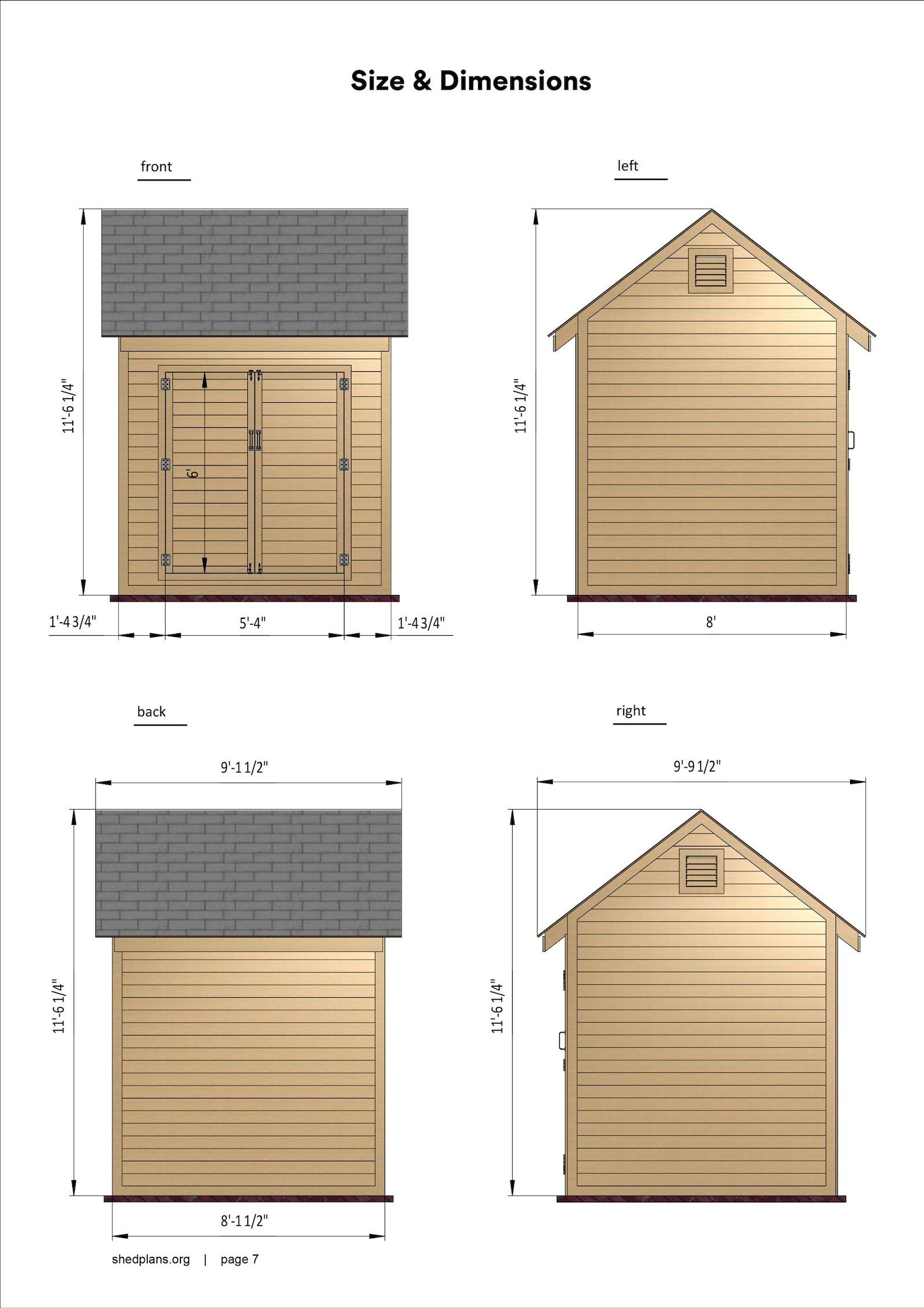 8x8 DIY Storage Shed Plans Etsy