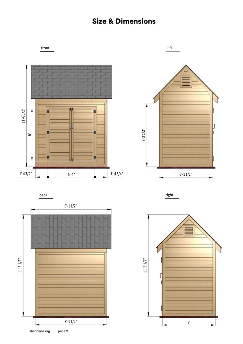 6x8 Shed Plans DIY Gable Bike Shed PDF Etsy