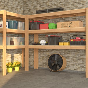 6x10 L-shaped Garage Storage Shelves Plans (PDF)