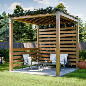 DIY Pergola Plans PDF - 10x10 Outdoor Privacy Shade Idea