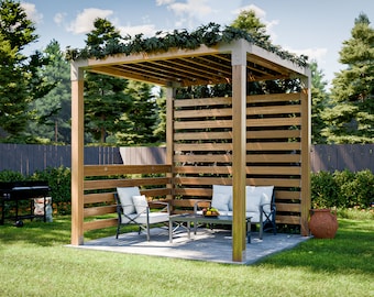 DIY Pergola Plans PDF - 10x10 Outdoor Privacy Shade Idea