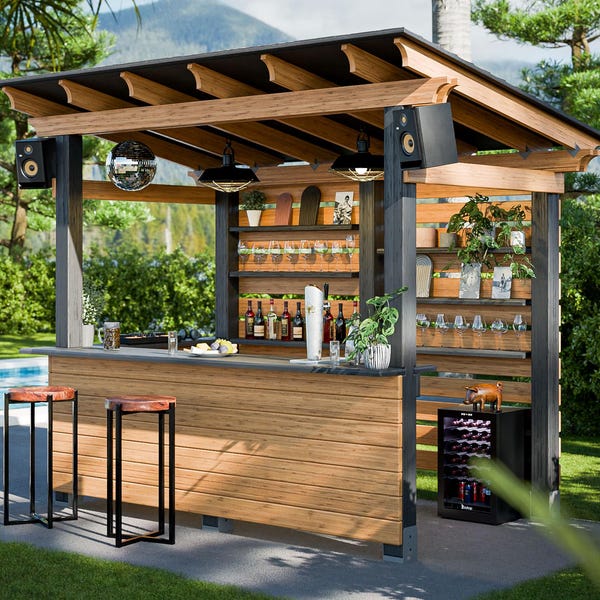 DIY Deluxe Outdoor Bar Plans Digital PDF Download