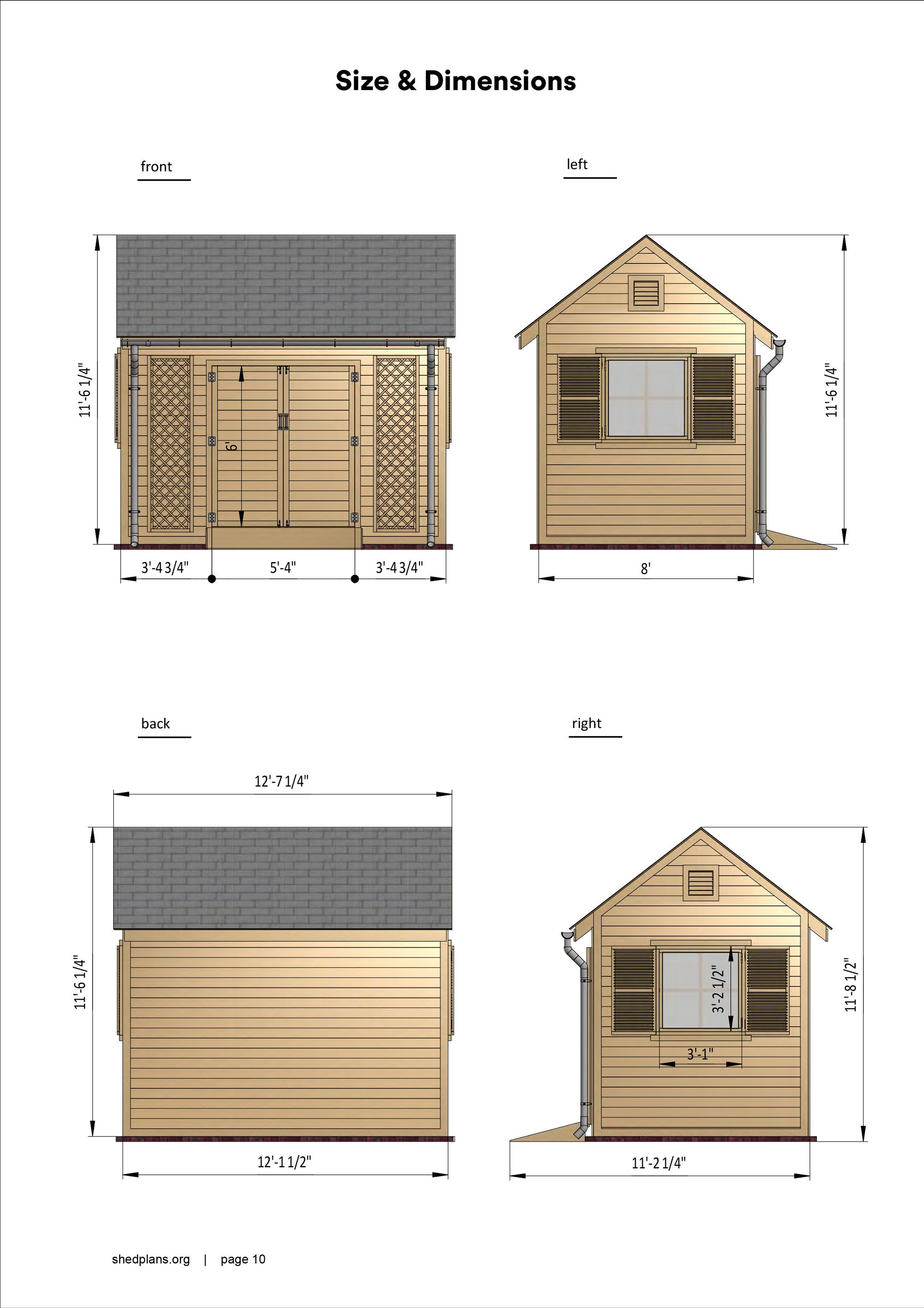 8x12 Shed Plans DIY Gable Garden Shed PDF - Etsy