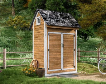 Shed Plans 4x6 DIY Modern Gable Bike Storage Shed