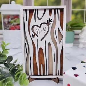 Personalized Carved Heart Tree, Couples Gift, Anniversary Gift, Valentines Day Gift, Gift for Her, Initials Carved in Tree, Tree Heart