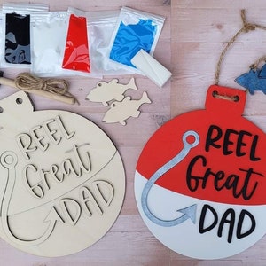 REEL Great Dad DIY Kit/Father's Day Gift/Personalized Gift/Gift for Dad/Kids Diy Project/Fishing Dad/Gift for Fisherman