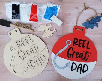REEL Great Dad DIY Kit/Father's Day Gift/Personalized Gift/Gift for Dad/Kids Diy Project/Fishing Dad/Gift for Fisherman