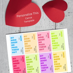 Modello in tela modificabile per San Valentino preadolescente, biglietto di San Valentino personalizzato per adolescenti, stampa a casa - Solo file digitale