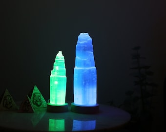 Selenite USB Lamp - Mountain 20 cm
