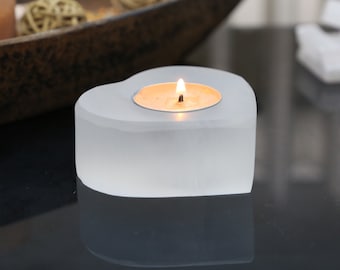 Selenite Tealight Holder - Heart