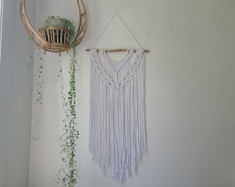 Macrame pared colgante / blanco Macrame colgante / Boho pared colgante / gran macrame pared colgante / declaración arte de la pared / boho pared arte