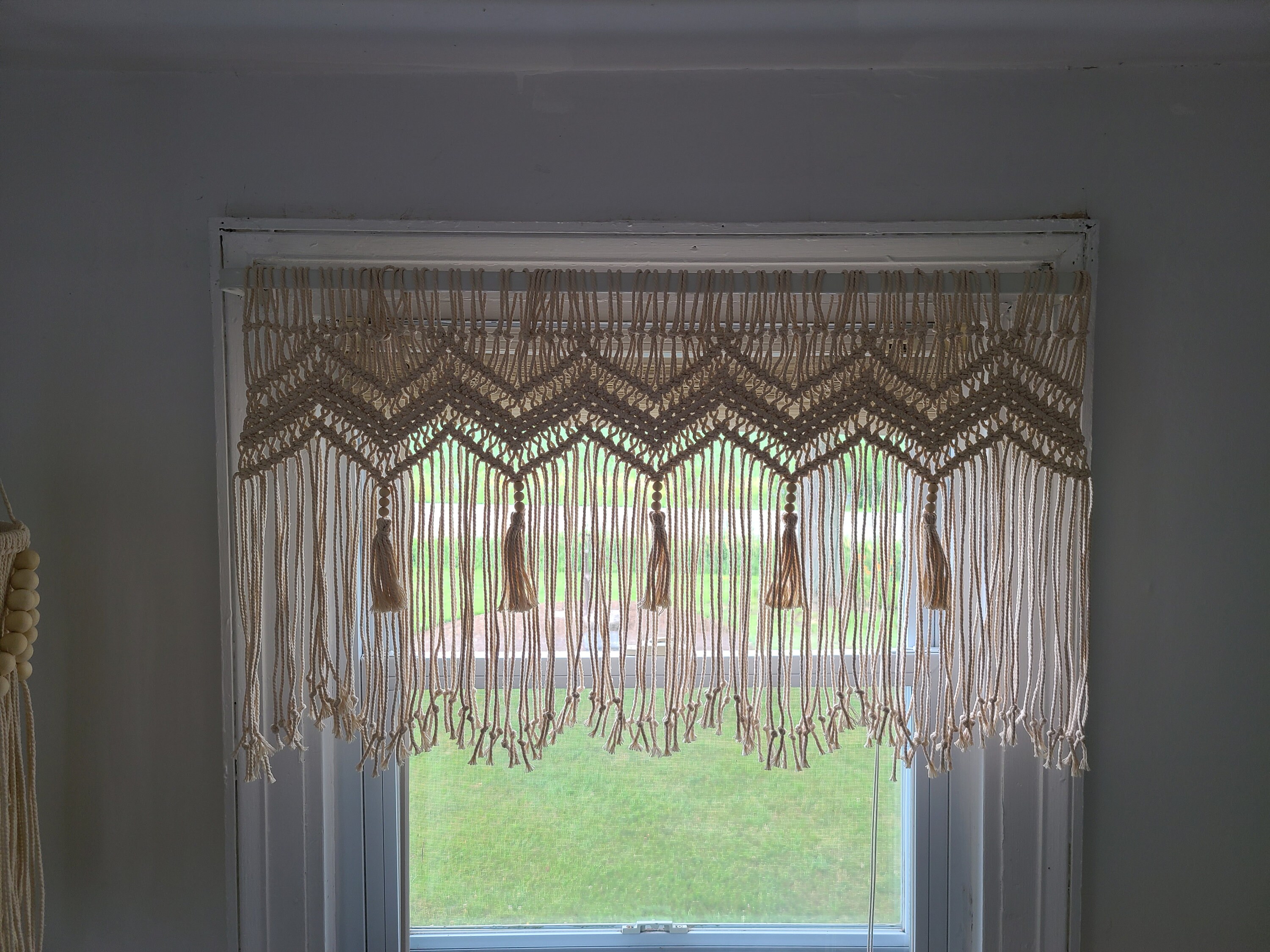 Macrame Valance Handmade Macrame Curtain Boho Valance Etsy